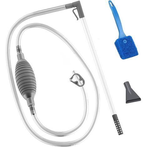 Aquarium-Reinigungsset, Handsiphon, Scheuerbürste, PVC-Kunststoff, für Süß- und Salzwasser (1/5)