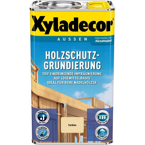 Xyladecor Holzschutz-Grundierung auf Lösemittelbasis, Farblose Imprägnierung speziell für Nadelhölzer, Farblos, 5 l (1/3)