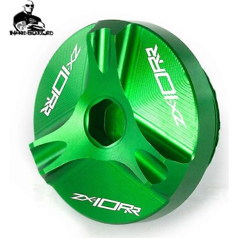 Für Kawasaki ZX10R ZX10RR 2016-2018 2019 2020 2022 ZX 10R/10RR ZX 10 R/RR Motorrad CNC-gefräster Öldeckel mit Schraube – ZX10RR Logo Grün