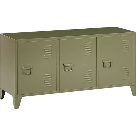 Credenza in acciaio, 3 ante, ripiani regolabili verde Cardiff (1/5)