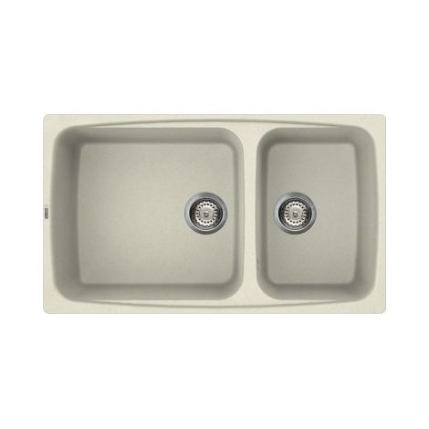 Lavello Elleci Incasso 2 vasche 86,4x50,3 Fox 450 Granitek Bianco Antico LGF45062