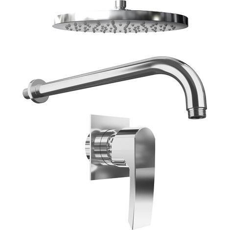 Set doccia cromato Miscelatore incasso Greta con braccio e soffione 20 cm (1/4)