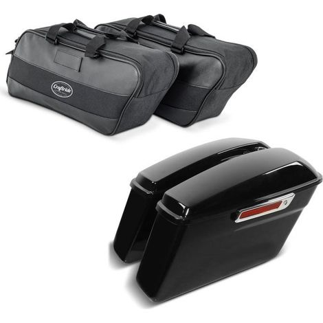 Hartschalen-Taschen kompatibel mit Harley Touring Modelle 2014 - schwarz + Innentasche