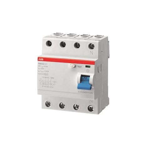 interrupteur différentiel - 4 pôles - abb f204 - 40a - 30 ma - type immunisé - abb 2csf204401r1400 (1/4)