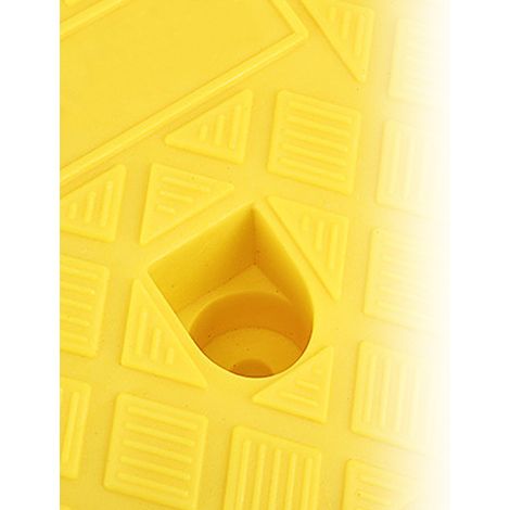 Rampe bordure en plastique 13 cm anti-dérapante jaune pour accès garage et trottoir, rampe pente à assemblage libre (1/4)