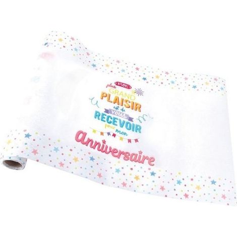 Chemin de table anniversaire plaisir de recevoir