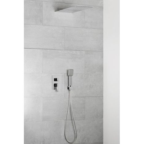 Kit de ducha empotrar, conjunto de ducha Arles Cromo con rociador 2 funciones (1/3)