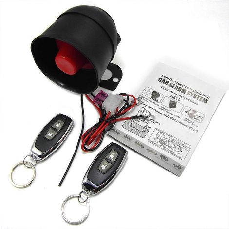 Sistema de alarma universal para coche de 12 V con 2 mandos a distancia, 7 niveles de sensibilidad, instalación no destructiva, seguridad para vehículos. (1/2)
