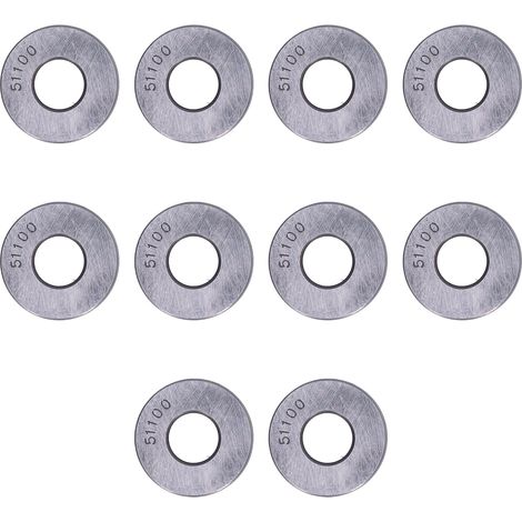 Satz mit 10 hochpräzisen, miniaturisierten, abnehmbaren axialen Metall-Druckkugellagern 51100 (1/5)