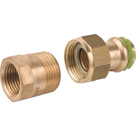 Raccord a sertir en bronze contour V, raccord visse fem joint plat, P 4330 G 15x3/4 (1/4)