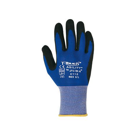 NL00/6 GUANTE NYLON RECUBIERTO DE POLIURETANO. SIN COSTURAS. CON PUÃ‘O. AZUL/NEG - JUBA