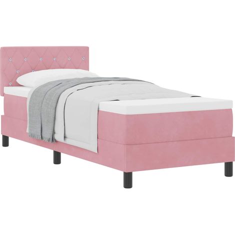 Maison Exclusive - Lit à ressorts avec matelas Rose 80 x 200 cm Velours