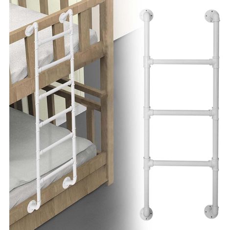 Échelle de lit superposé intérieure 3marches/4marches/5marches pour appartements en dortoir à domicile, échelle de montée de lit haut, échelle de sortie de lit mezzanine en fer forgé à fixation murale (1/5)