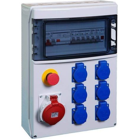 Coffret de distribution 6PC Nf/1PC 3P+N+T 32A + AU - Digital electric 31328