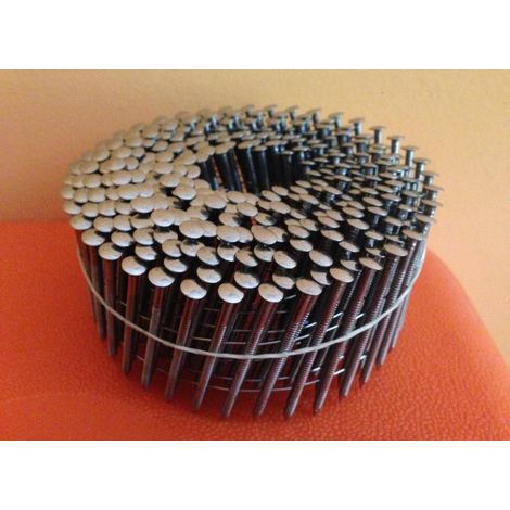 BOSTITCH N21R32SS316Q 10500 Clous inox A4 2.03 x 32 mm crantés tête bombée rouleau plat 15°/16°