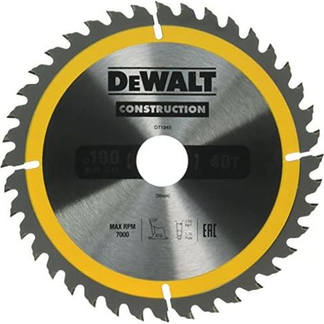 Bauklinge, 190 x 30 mm, 40T (AC)  DeWalt DT1945-QZ