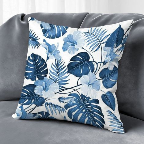 Housse de coussin fleurs papillon printemps, décoration intérieur,45×45cm (1/5)