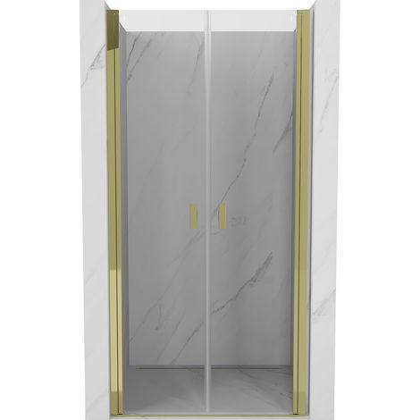 Mexen Mist puertas de ducha abatibles 100 cm, transparentes, doradas - 8A7-100-000-50-00 (1/5)