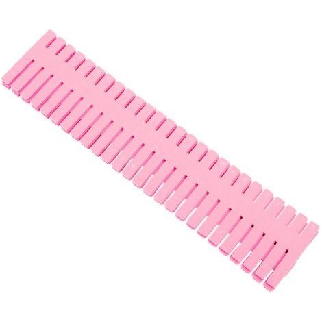 Organisateur de Tiroir,24 pièces diviseurs de tiroir, réglables,séparateurs de Compartiment de Grille de tiroir pour sous-vêtements, Chaussettes, Fournitures de Bureau etc. (rose)32cm7cm (1/4)