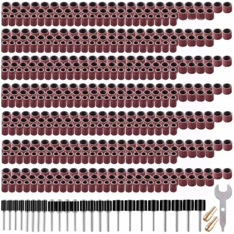 531 Pièces Tambour de Poncage Ensemble pour Dremel Outils Rotatifs, avec 504 Pièces Tambour de Poncage 24 Pièces Tambour Mandrinet 2 Pièces Mandrin à Serrage Automatique (1/5)