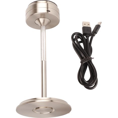 360° verstellbare LED-Schreibtischlampe, Schnellladefunktion, silbernes Aluminium