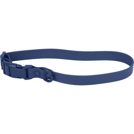 Verstellbares Halsband für Hunde, Katzen und andere Haustiere. Wasserfest, rostfrei, leicht zu reinigen, flexibel und komfortabel. Dunkelblau, Länge 31–50 cm. (1/5)
