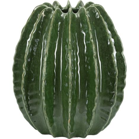 Vase Déco en Céramique "Cactus" 31cm Vert (1/5)