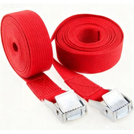 2 sangles de tension, kit de fixation avec sangle pour porte-vélos, porte-motos et porte-vélos, vert olive, 2,5 x 200 cm (1/5)