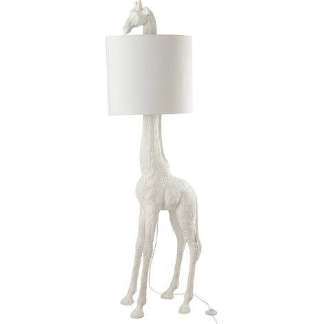Lampe girafe blanche design en résine pour décoration intérieure - Blanc mat élégant (1/3)