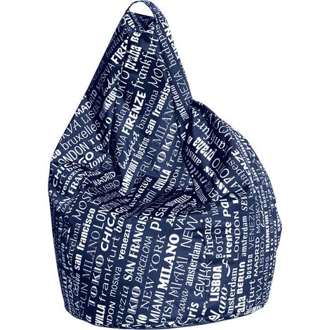 Poltrona a Sacco Pouf in Poliestere Big City Blu Avalli