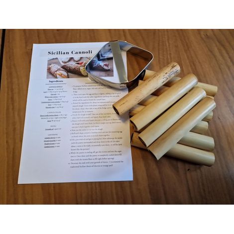 traditional party Cannoli set stainless steel Cutter + 10 bamboo moulds  Sicilian/Italian dessert