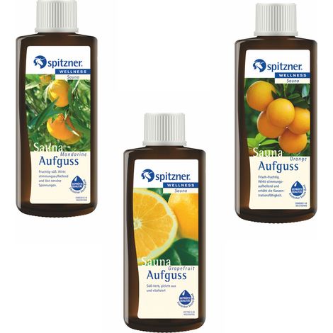 Spitzner Saunaaufguss Vorteilspack 3er Mandarine Grapefruit Orange je 190ml