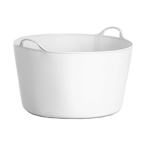 Capazo con 2 asas Ø55x35cm de 52 litros de capacidad fabricado en plástico color blanco (1/2)