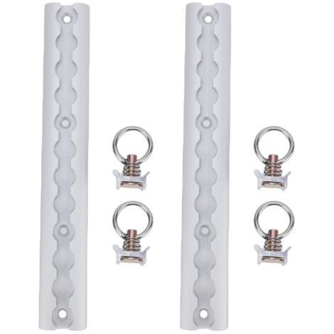 Rail d'arrimage en aluminium en forme de L, épaisseur 304 mm, avec 4 anneaux ronds, pour motos, quads, motos tout-terrain et pick-ups (argenté). (1/5)