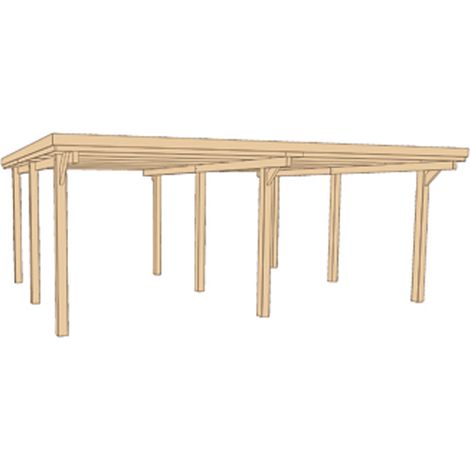 Flachdach-Carport 618 Gr. 1 ohne Dachplatten