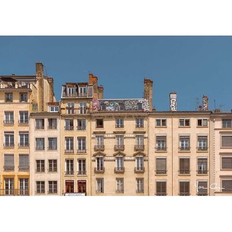 Tableau sur toile facade de Lyon 45x65 cm - Impression sur Toile Murale Décorative - Image imprimée en HD sur Toile - Toile sur Châssis en Bois FSC - Fabriqué en France (1/4)