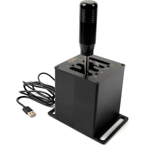 Palanca de cambios manual para Logitech G27 G29 T300, simulateur de carrière, aleación de aluminio, périlla de fibra de carbono, design ergonomique, montage estable de cambio auténtico, color negro (7 (1/3)