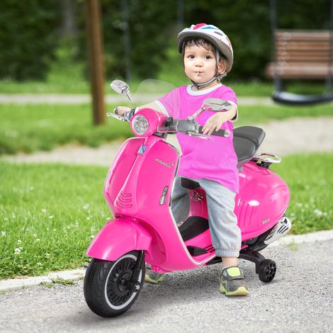 Jouet moto officiellement licencié - 108x49x75 cm - lumières et sons - moto pour enfants 3+ ans en PP et acier avec 2 roues - rose (1/4)