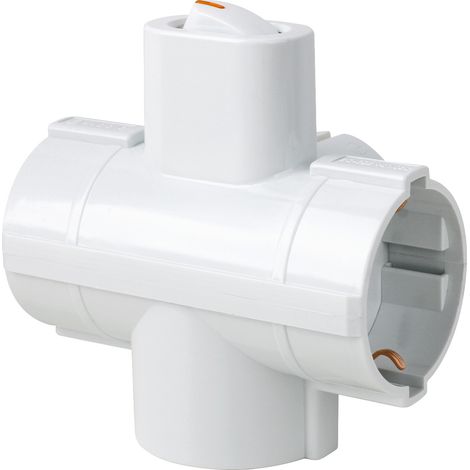 Adaptateur CILIA Schuko 3 Prises Latérales Interrupteur ON/OFF Protection Enfants 16A Blanc Universel Compact (1/5)