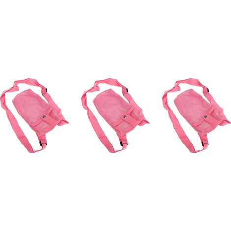 Porte-Bouteille d'eau Durable Non Déformable pour Chien, Sport, Gym, Randonnée, Camping, Marche, Plage, 3 Pièces, Bandoulière Réglable, Sac à Bandoulière (Rose) (1/5)