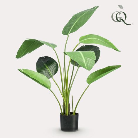 Strelitzia Nicolai Artificielle - Plante Oiseau de Paradis - Feuilles en Soie - 120 cm - PANGIVO (1/5)