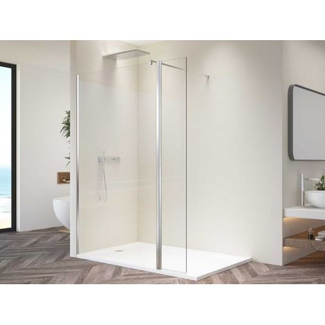 Paroi de douche latérale 350x2000mm, verre 6mm, profil chromé