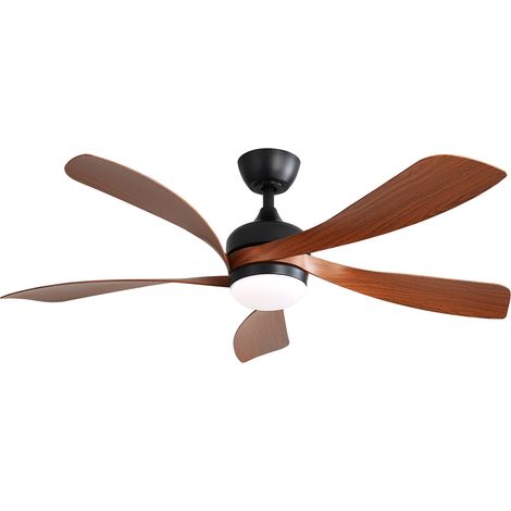131 cm Deckenventilator – mit 5 ABS-Flügeln – 6 Geschwindigkeitsstufen – 3-farbig einstellbare LED-Beleuchtung – Fernbedienung – Reversibler Gleichstrommotor – Schwarz