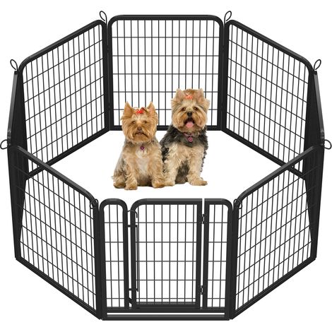 Homevive Parque para Perros 65 x 80 cm 8 Vallas para Perros pequeños, Conejos, Patos, roedores, jaulas para Perros Vallas Metálicas Vallas Exteriores para Perros con Bolsas de Almacenamiento (1/5)