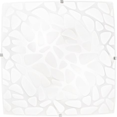 "Plafoniera ISLAND in vetro con decoro sassi e ganci cromo 30 cm." (1/3)