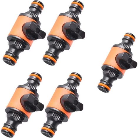 SABIR Soupape 5pcs avec Connecteur Rapide Jardin D'agriculture Arrosage en Plastique Prolong Tuyau De Tuyau D'irrigation Raccords De Tuyaux De Tuyauterie (1/5)