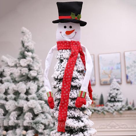 Bonhomme De Neige Dcoration De Sapin De Nol Grand Bonhomme De Neige Avec Chapeau Haut De Forme Charpe Hugger Pour Nol Vacances Hiver Maison Pays Des M (1/3)
