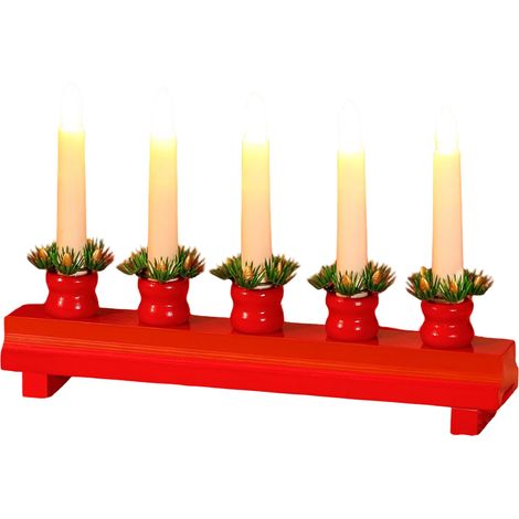 Candelabro Natalizio Elettrico 5 Candele LED USB 19 x 29 cm (1/5)
