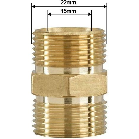 Raccord rapide mâle M22/14 mm ou M22/15 mm pour tuyau de nettoyage de voiture, neuf.