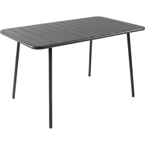 Table de jardin 4 à 6 places 120cm gris foncé BERGAME